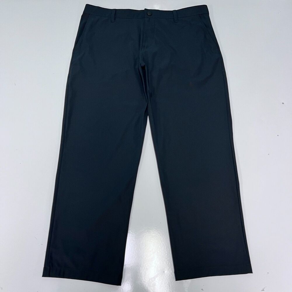 Rhone Commuter Classic Pants Mens 35x28 Black Stretch Tech Chino Hemmable Golf